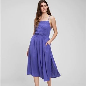 Gap Smocked Midi Halter Dress - Alice blue